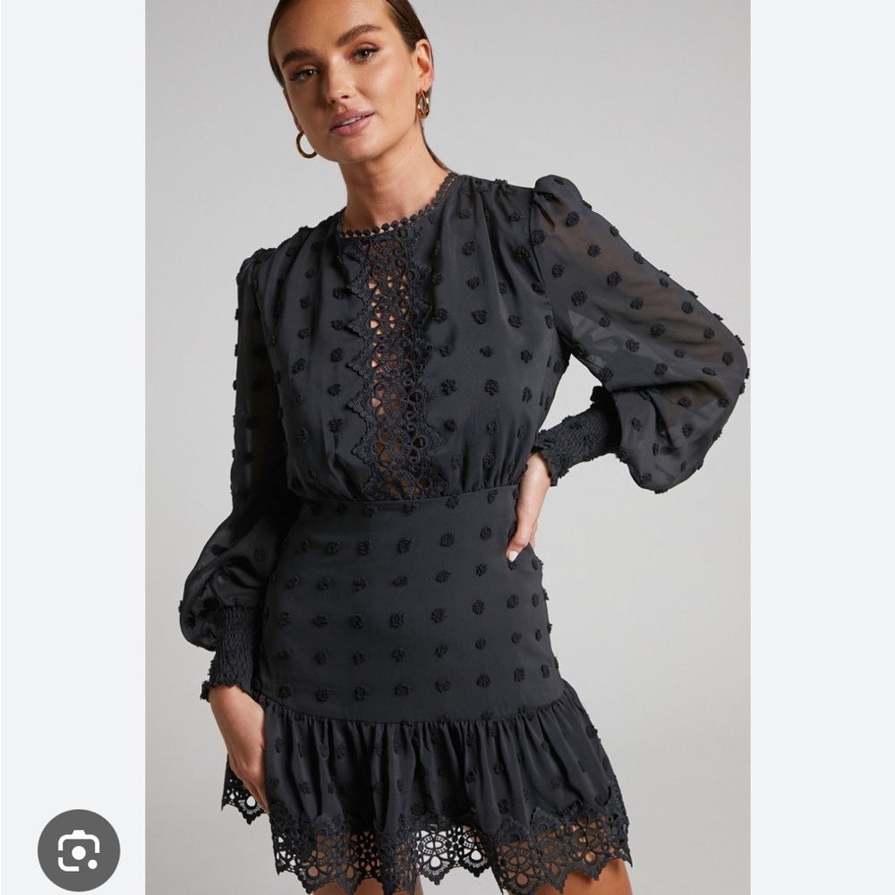 Lulus Lust or Love Cream Embroidered Lace Long Sleeve Dress